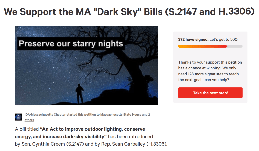 Change.org petition for MA dark-sky bills