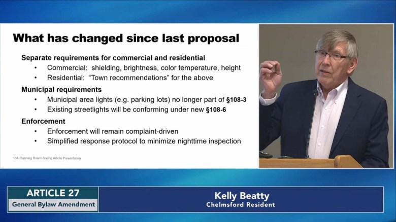 Kelly Beatty at Chelmsford's 2026 Spring Town Meeting